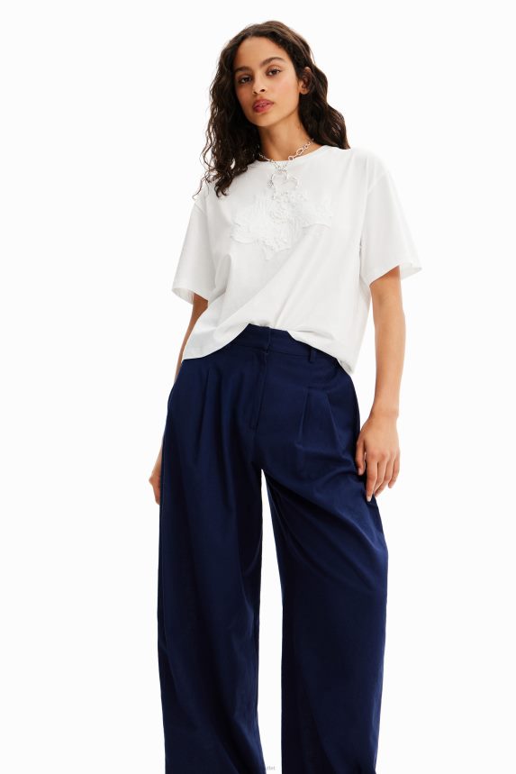 Women DesigualPleated wide-leg trousers Clothing 68X240466