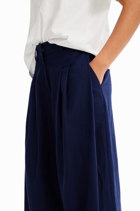 Women DesigualPleated wide-leg trousers Clothing 68X240466