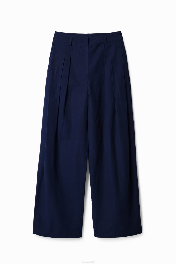Women DesigualPleated wide-leg trousers Clothing 68X240466