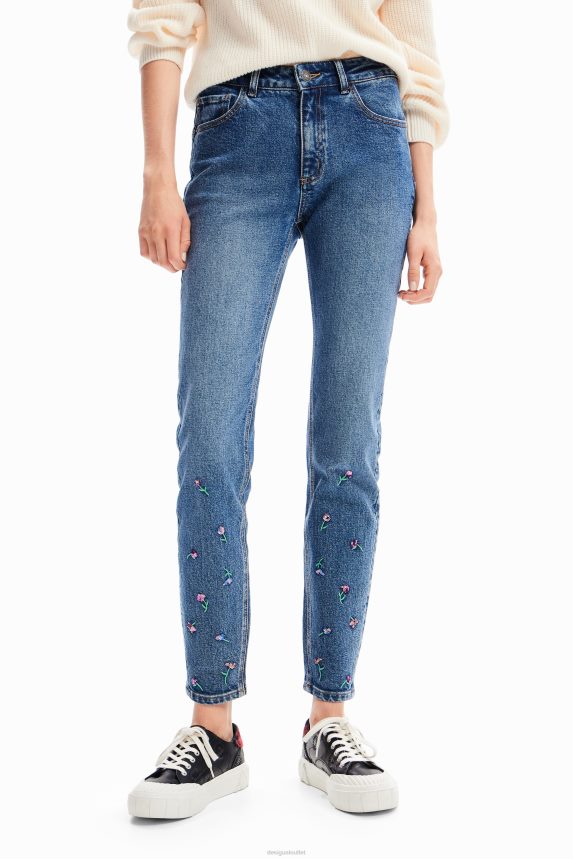 Women DesigualPush-up floral skinny jeans Clothing 68X24057