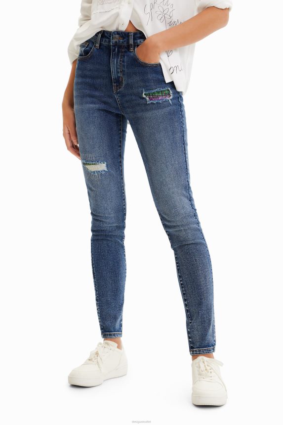 Women DesigualRipped slim push-up jeans Clothing 68X240729