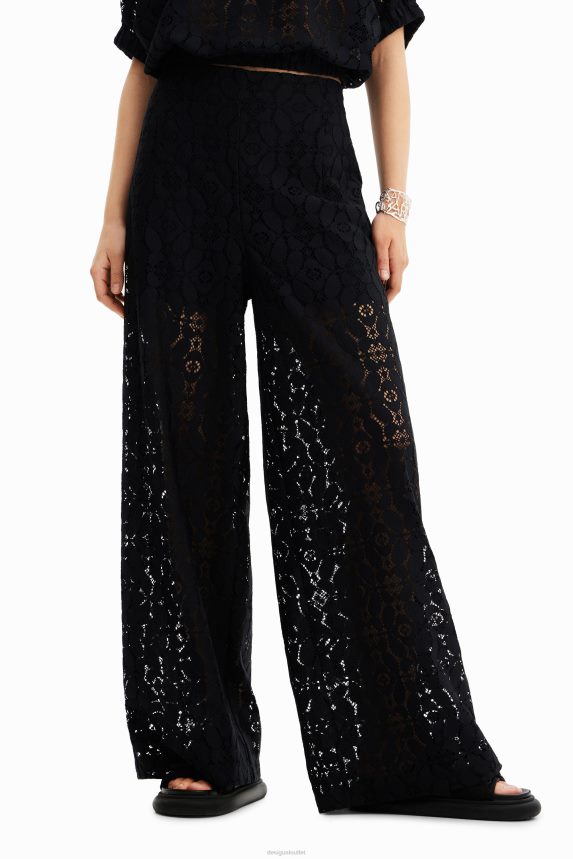 Women DesigualSheer lace trousers Clothing 68X240420