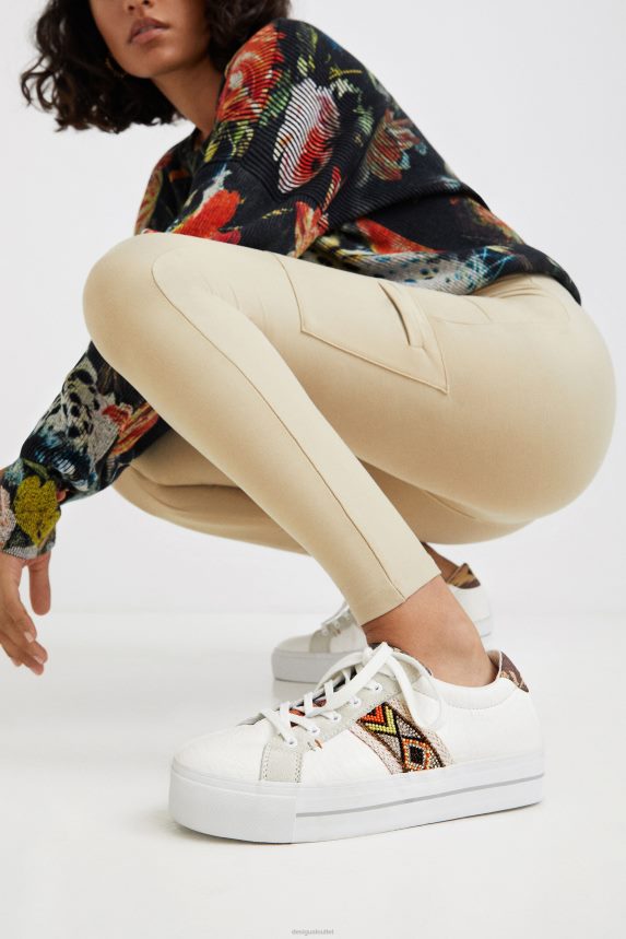 Women DesigualSlim leggings military Clothing 68X2401114