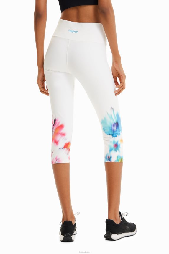 Women DesigualSport floral cropped leggings Clothing 68X240906