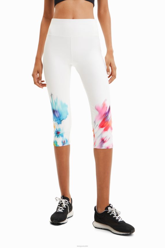 Women DesigualSport floral cropped leggings Clothing 68X240906
