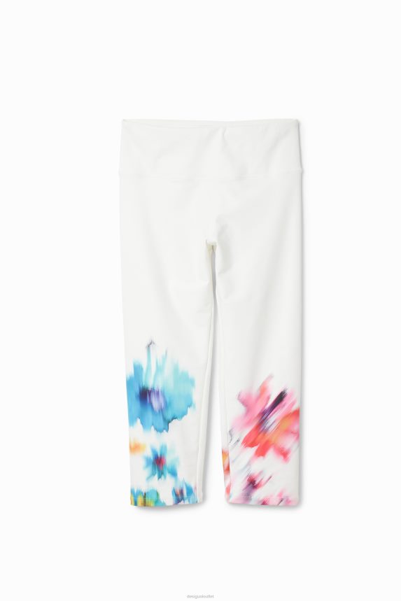 Women DesigualSport floral cropped leggings Clothing 68X240906