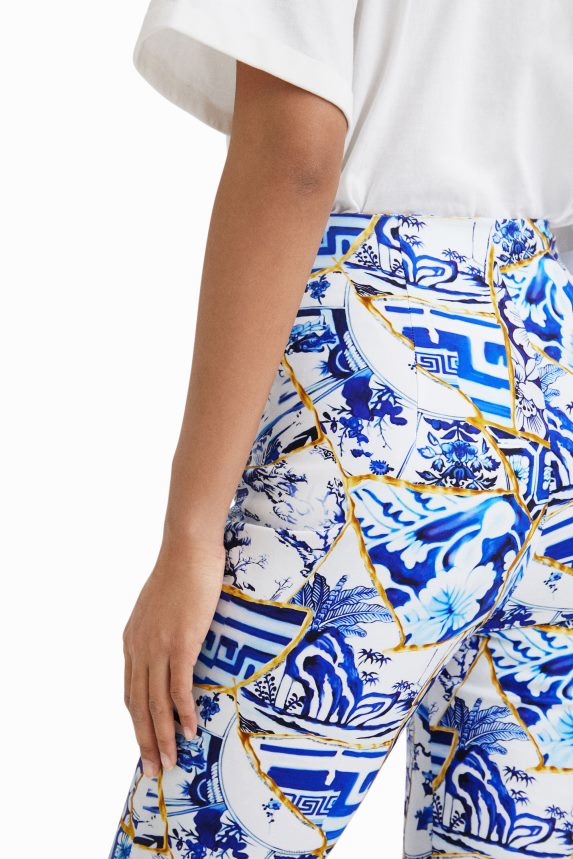 Women DesigualStella Jean printed slim trousers Clothing 68X240875