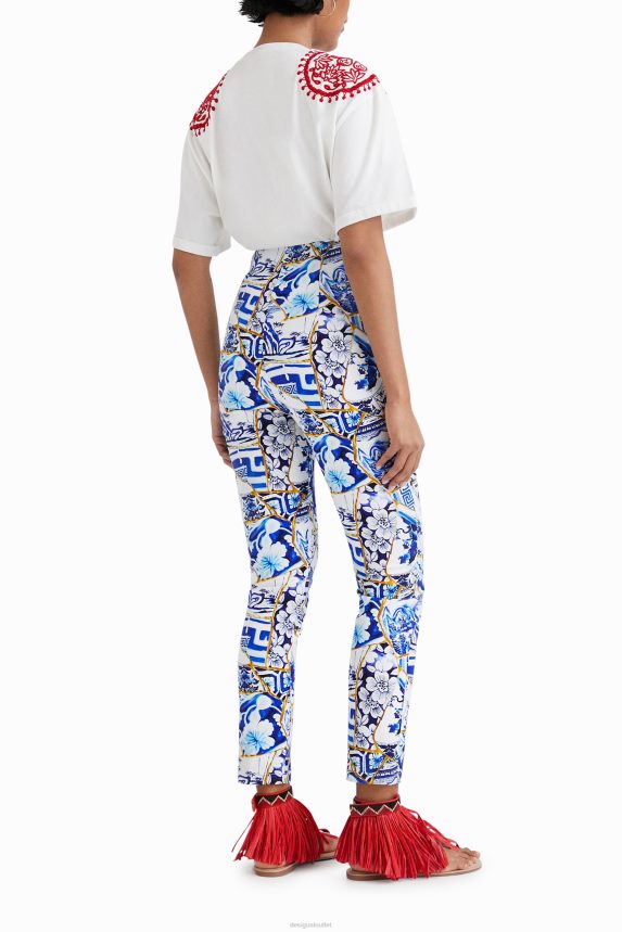 Women DesigualStella Jean printed slim trousers Clothing 68X240875