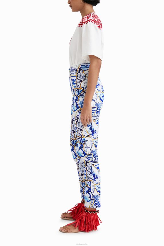 Women DesigualStella Jean printed slim trousers Clothing 68X240875
