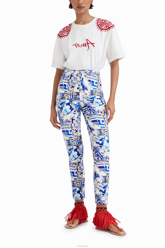 Women DesigualStella Jean printed slim trousers Clothing 68X240875