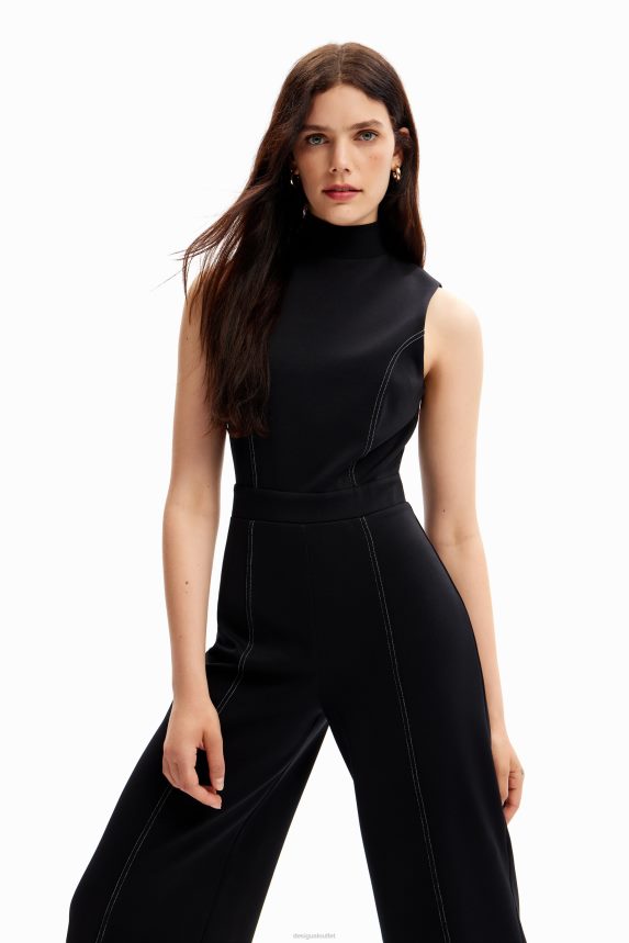 Women DesigualStitching culotte jumpsuit Clothing 68X24061