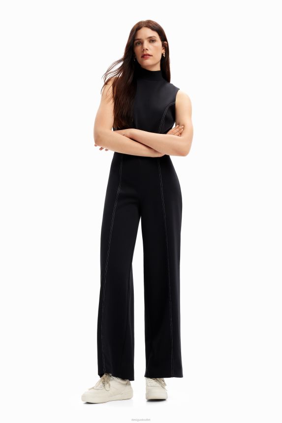 Women DesigualStitching culotte jumpsuit Clothing 68X24061