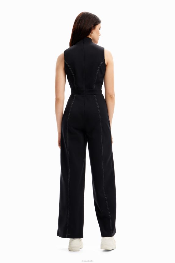 Women DesigualStitching culotte jumpsuit Clothing 68X24061