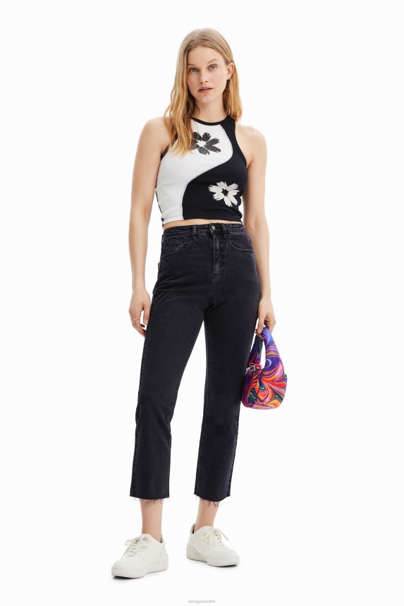 Women DesigualStraight cropped jeans Clothing 68X240446