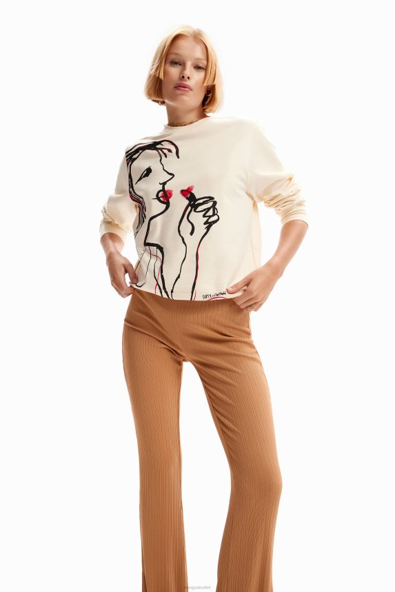 Women DesigualStretch flare trousers Clothing 68X24018