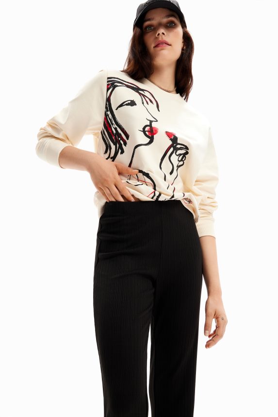 Women DesigualStretch flare trousers Clothing 68X240225