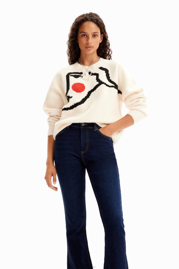 Women DesigualStudded flare jeans Clothing 68X240136