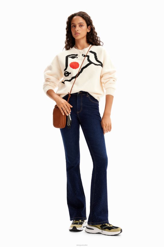 Women DesigualStudded flare jeans Clothing 68X240136