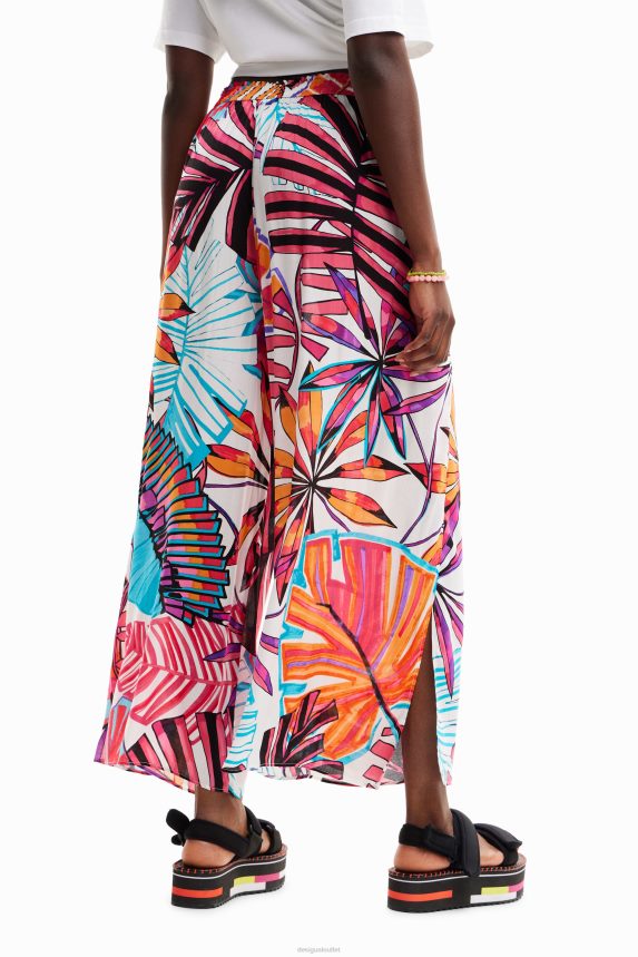 Women DesigualTropical slit trousers Clothing 68X240519
