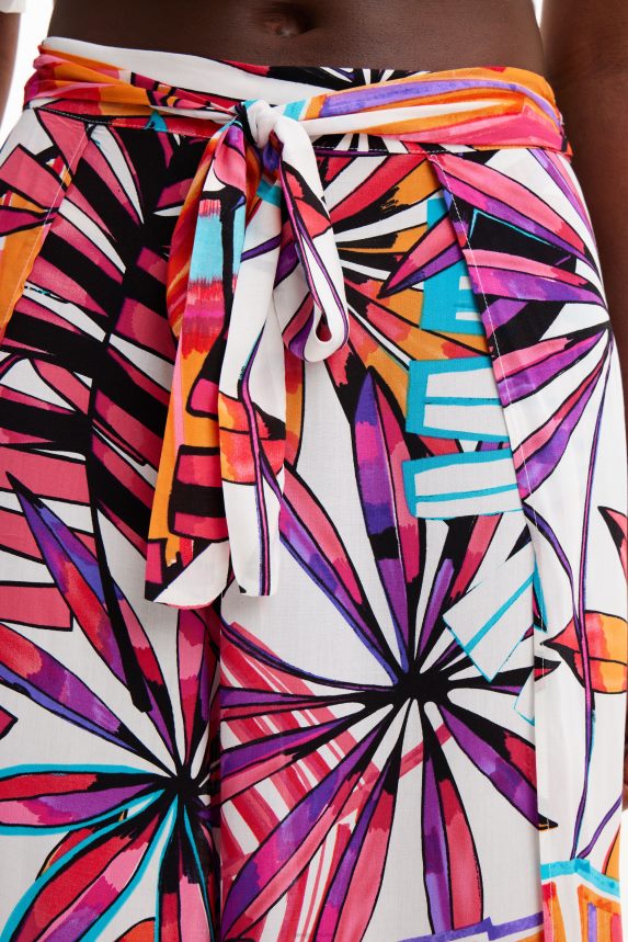 Women DesigualTropical slit trousers Clothing 68X240519