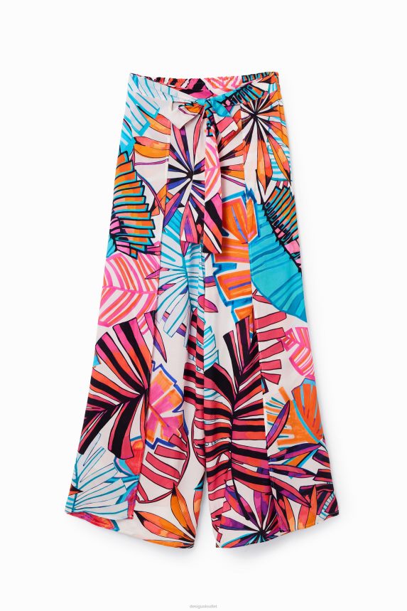 Women DesigualTropical slit trousers Clothing 68X240519