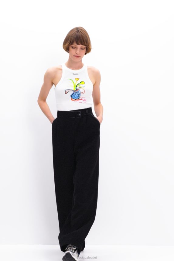 Women DesigualTwisted trousers with pleats Clothing 68X240876