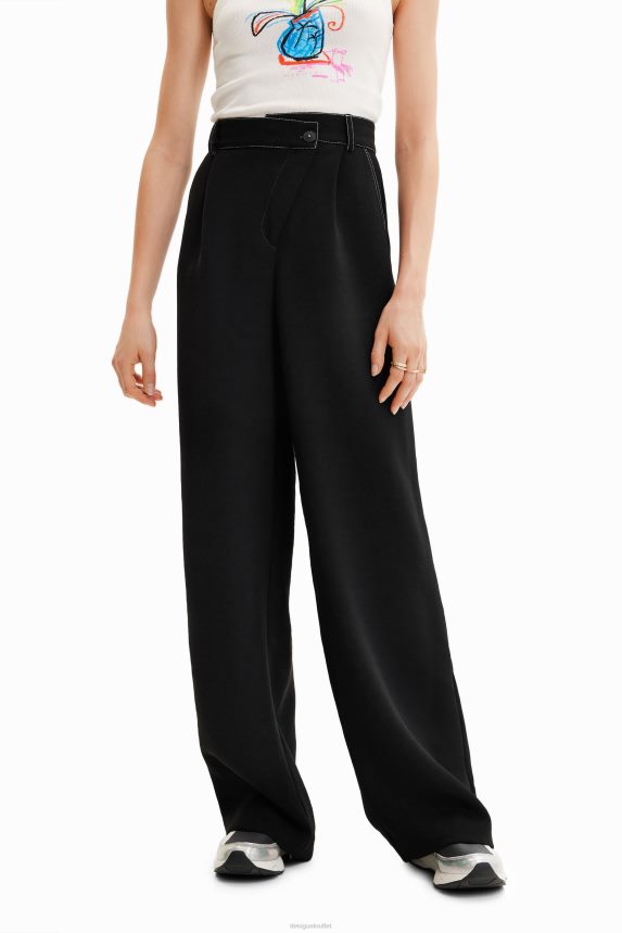 Women DesigualTwisted trousers with pleats Clothing 68X240876