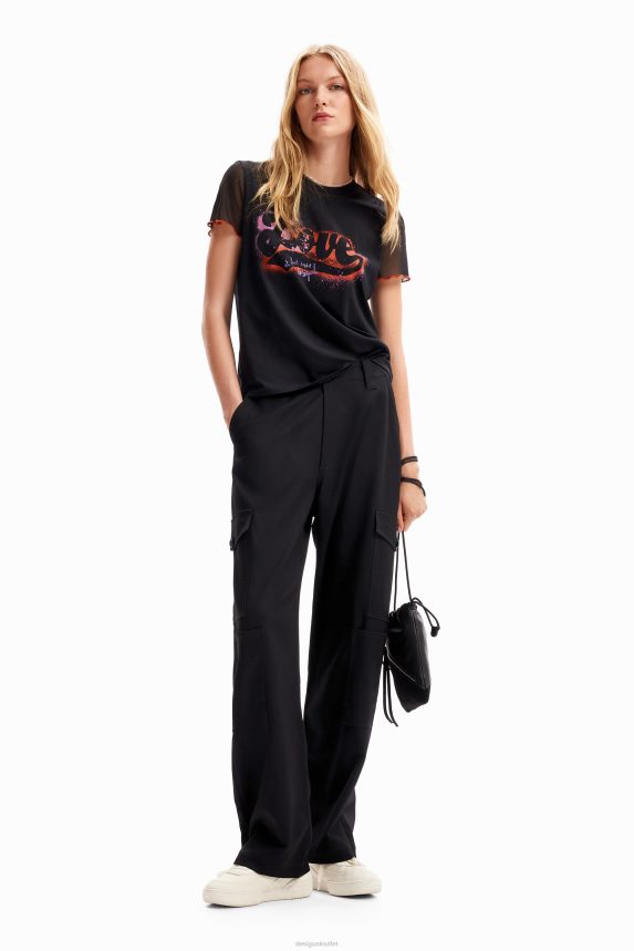 Women DesigualWide cargo trousers Clothing 68X240133
