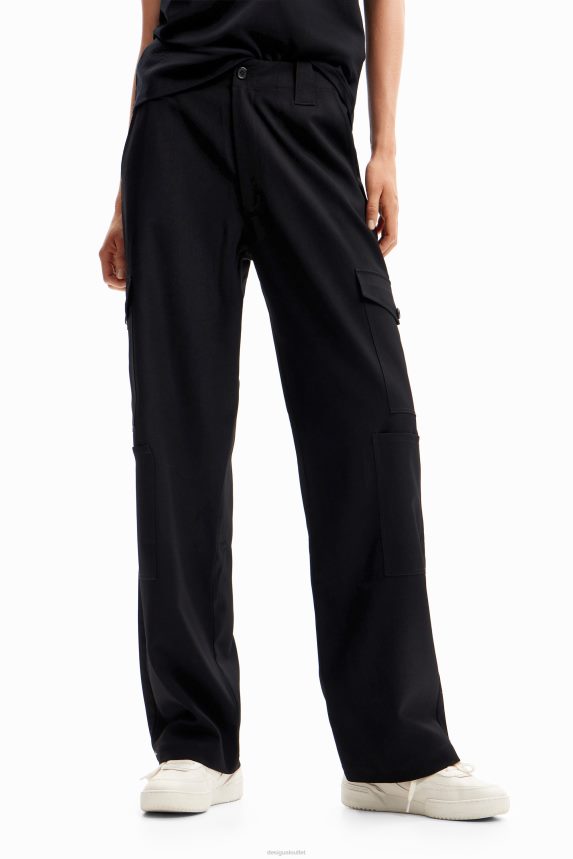 Women DesigualWide cargo trousers Clothing 68X240133