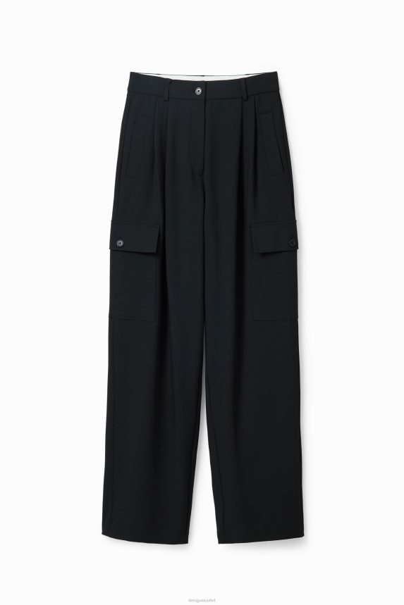 Women DesigualWide cargo trousers Clothing 68X240133
