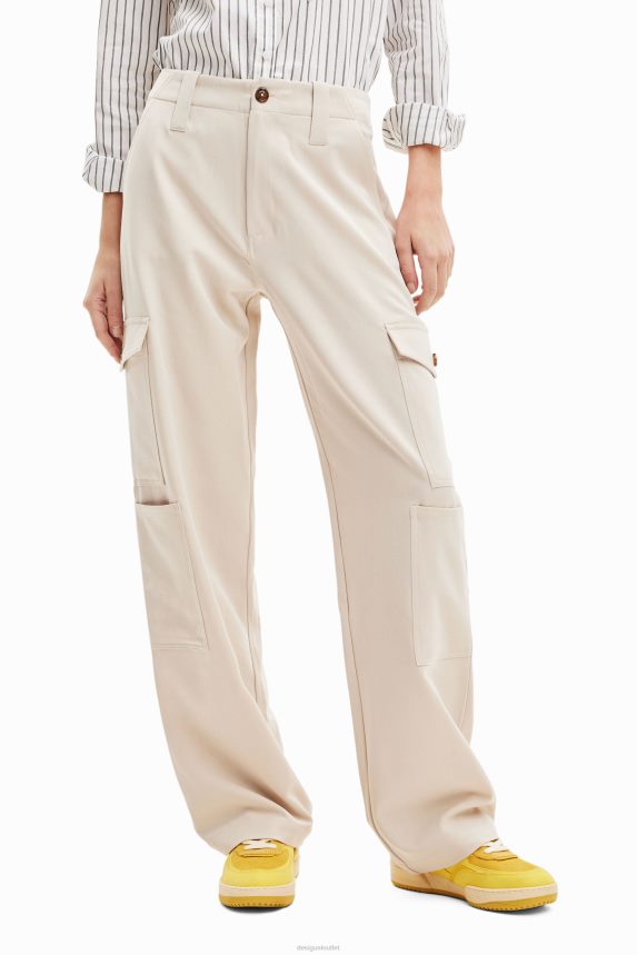 Women DesigualWide cargo trousers Clothing 68X240898