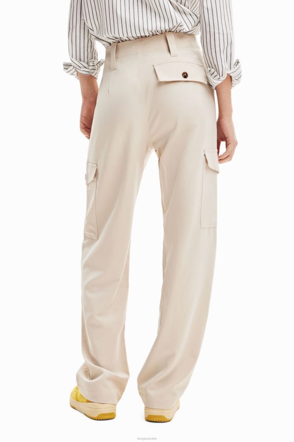 Women DesigualWide cargo trousers Clothing 68X240898