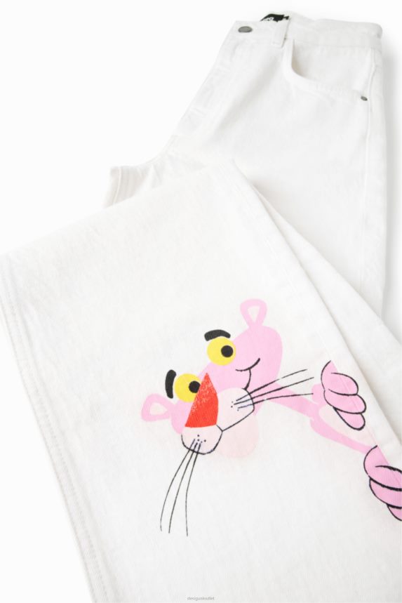 Women DesigualWide-leg Pink Panther jeans Clothing 68X240498