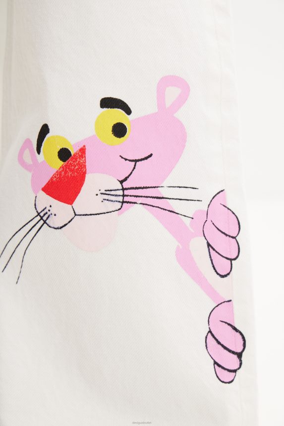 Women DesigualWide-leg Pink Panther jeans Clothing 68X240498