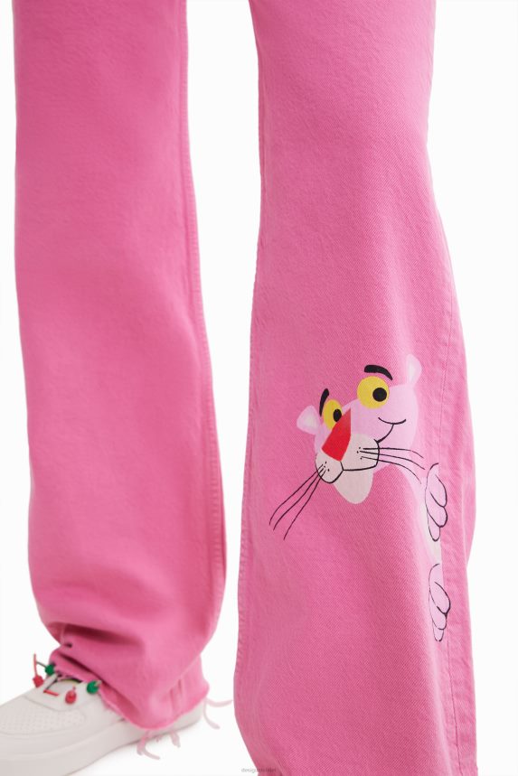 Women DesigualWide-leg Pink Panther jeans Clothing 68X240639