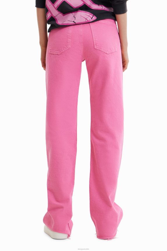 Women DesigualWide-leg Pink Panther jeans Clothing 68X240639