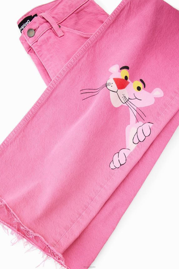 Women DesigualWide-leg Pink Panther jeans Clothing 68X240639
