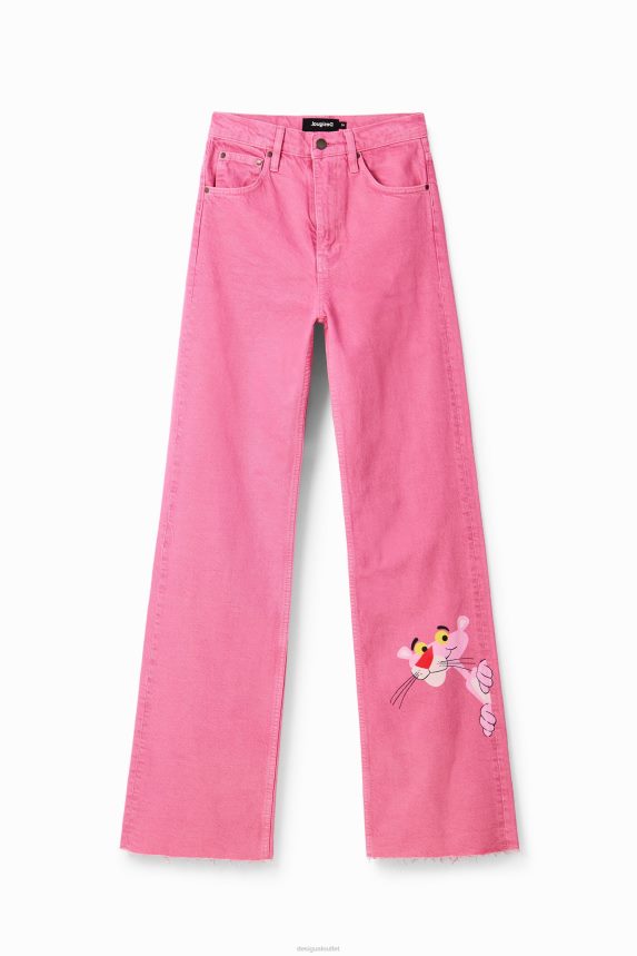 Women DesigualWide-leg Pink Panther jeans Clothing 68X240639