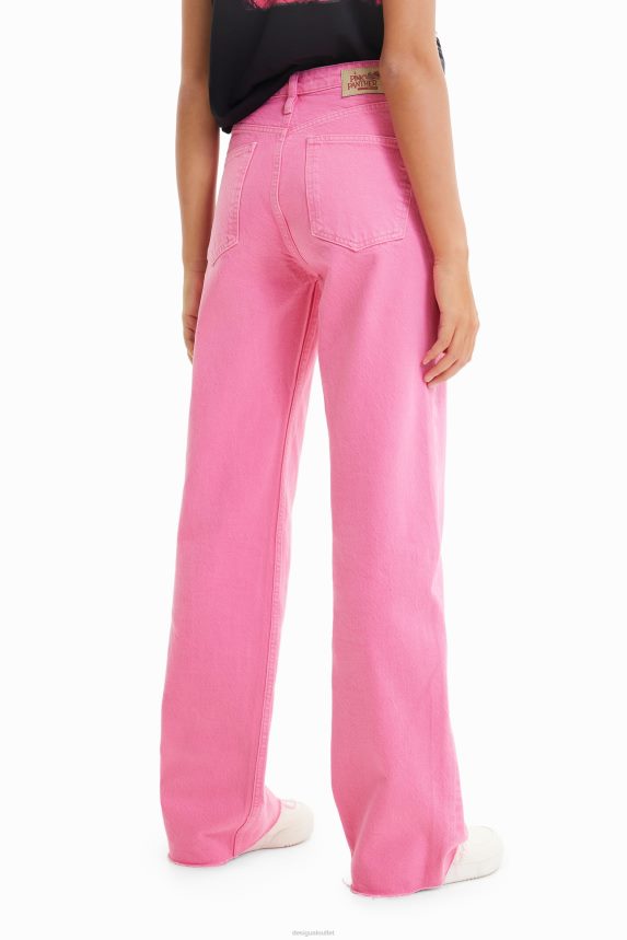Women DesigualWide-leg Pink Panther jeans Clothing 68X240844