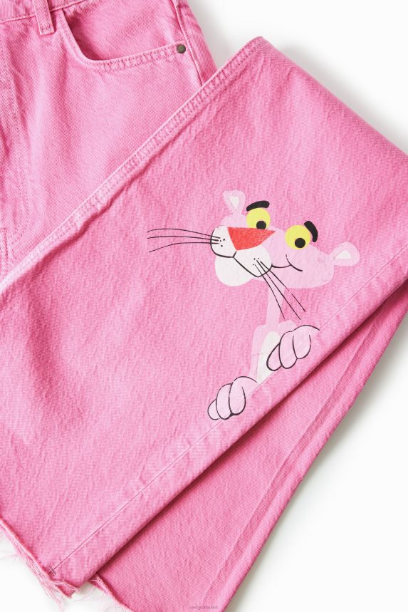Women DesigualWide-leg Pink Panther jeans Clothing 68X240844