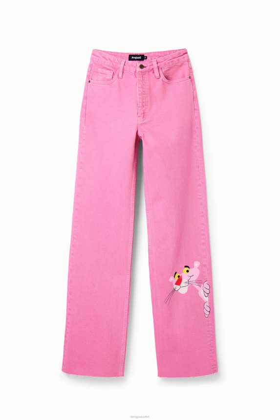 Women DesigualWide-leg Pink Panther jeans Clothing 68X240844