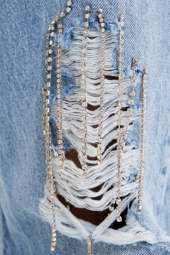 Women DesigualWide-leg rhinestone jeans Clothing 68X240302