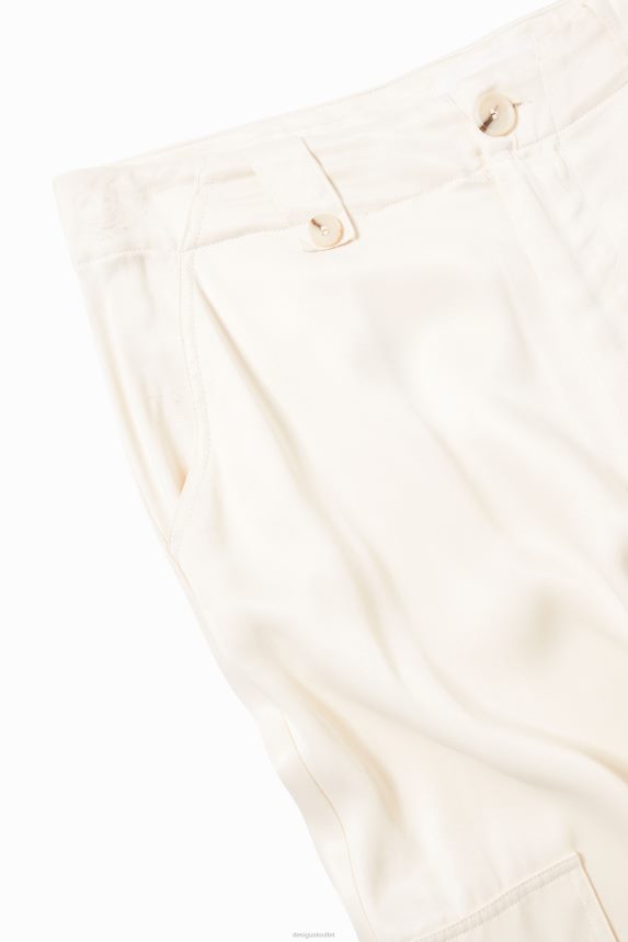 Women DesigualWide-leg satin cargo trousers Clothing 68X240491