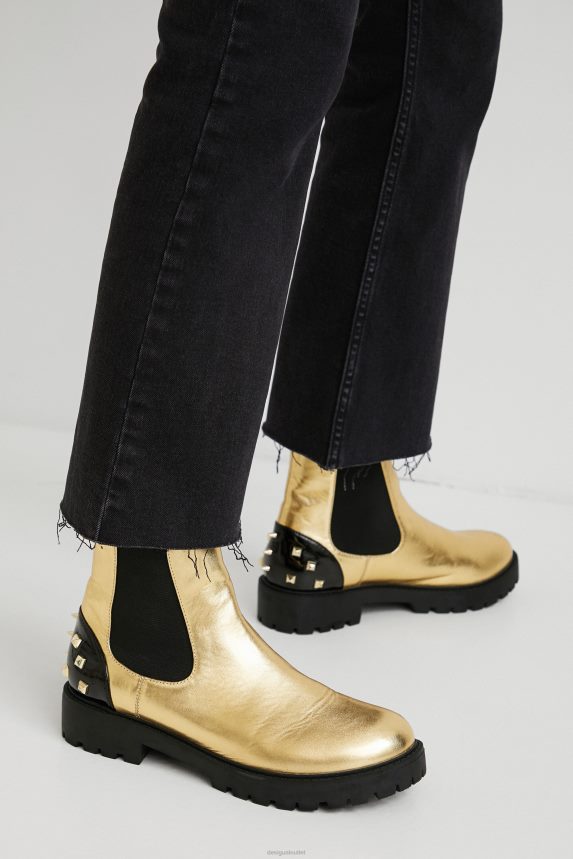 Women DesigualBiker boots golden studs Footwear 68X2401512