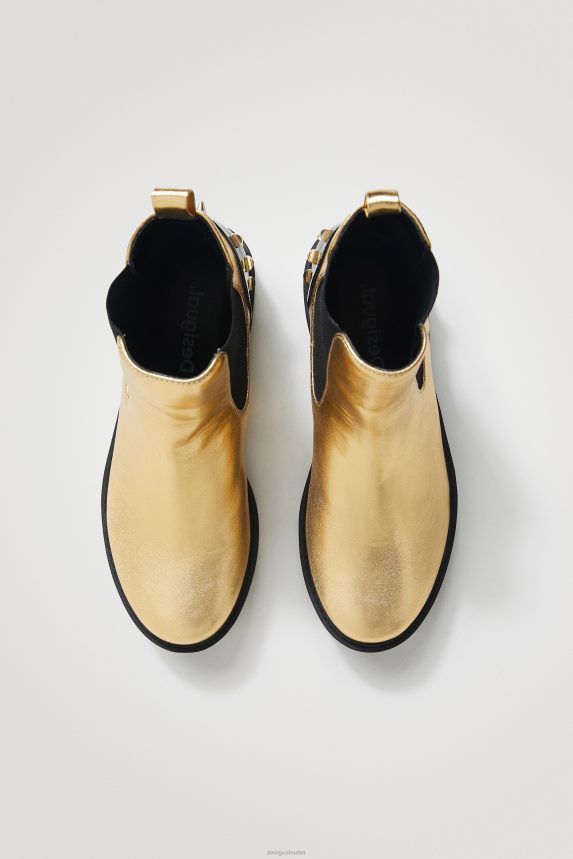 Women DesigualBiker boots golden studs Footwear 68X2401512