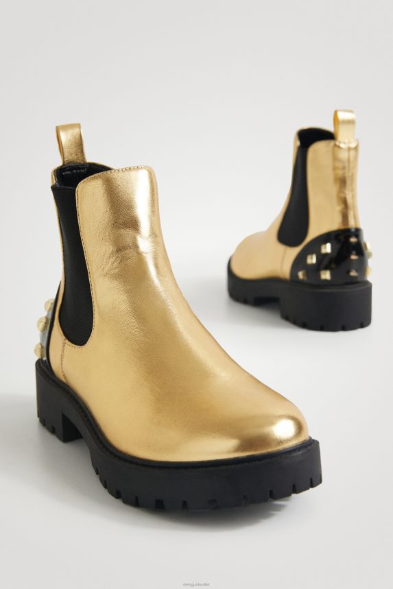 Women DesigualBiker boots golden studs Footwear 68X2401512