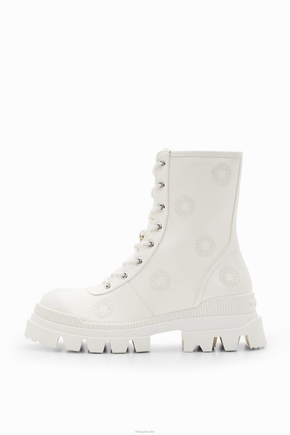 Women DesigualEmbroidered track-sole boots Footwear 68X2401496
