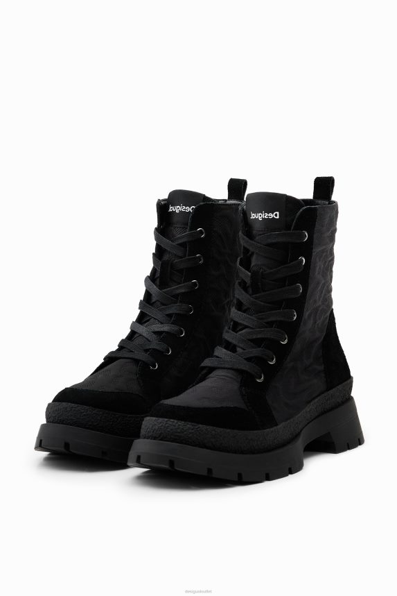 Women DesigualLeopard-effect lace-up boots Footwear 68X240641