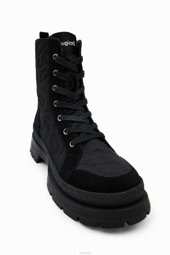 Women DesigualLeopard-effect lace-up boots Footwear 68X240641