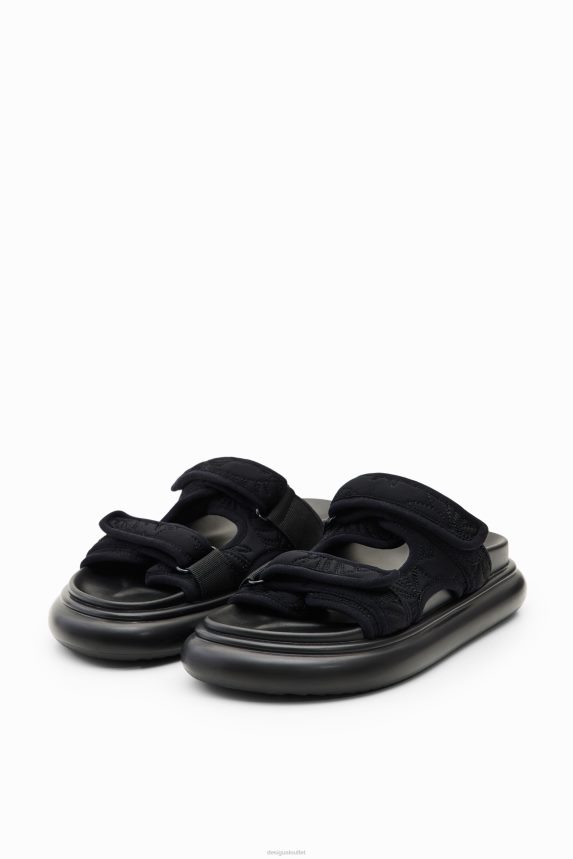 Women DesigualEmbroidered straps sandals Footwear 68X240393